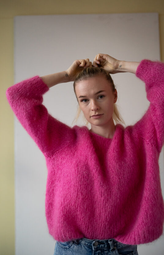 strikkegenser mohair oppskrift