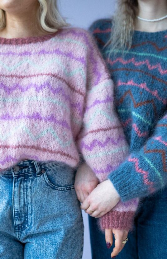 80s knit pattern sweater women