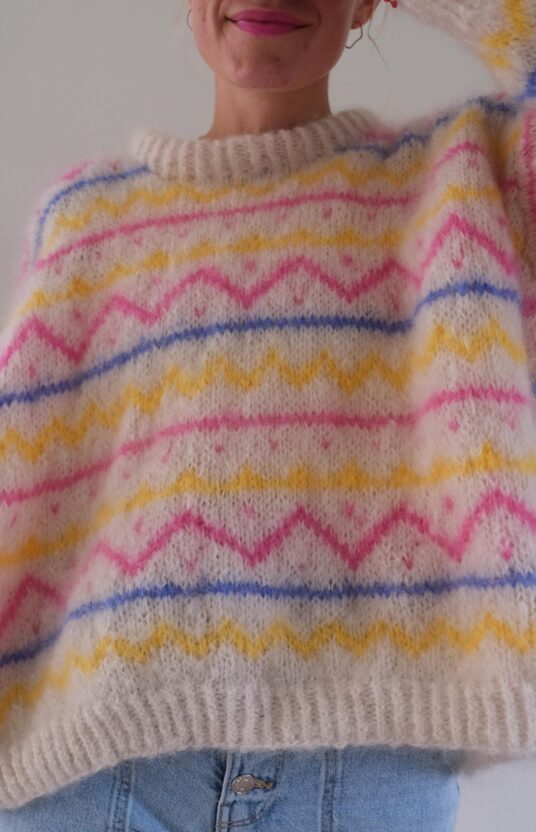 fluffy genser strikkeoppskrift