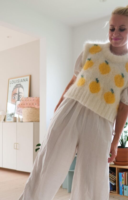 knitted slipover lemons