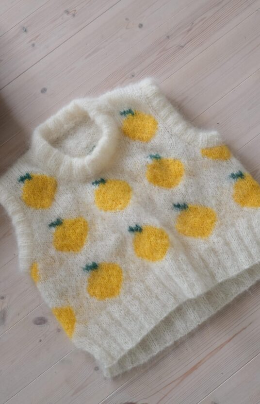 knitted slipover lemons