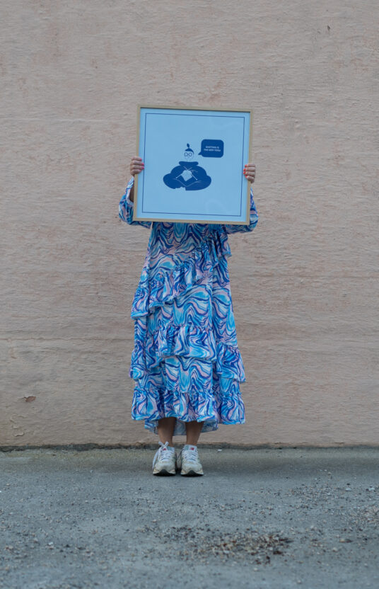 Knitting Poster blue