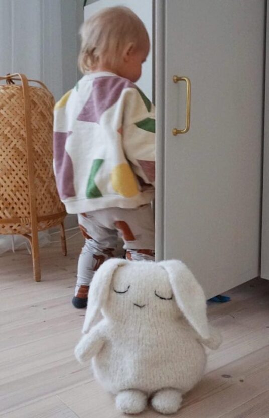 bamse barn strikkeoppskrift