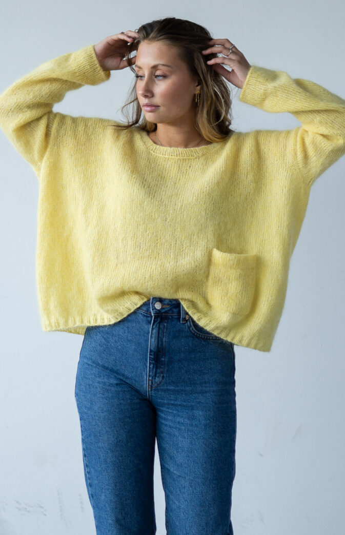 strikkegenser oversized mohair oppskrift