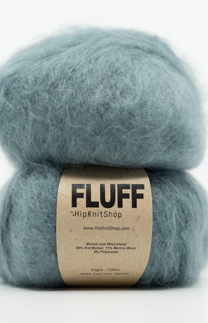 blågrå mohair garn