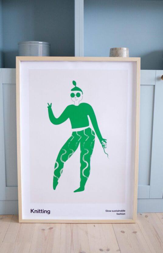 plakat illustrasjon dame tegnet