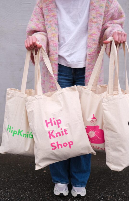 shoppingveske resirkulert bomull hipknitshop