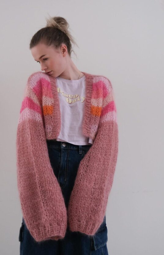 cropped cardigan strikkejakke oppskrift