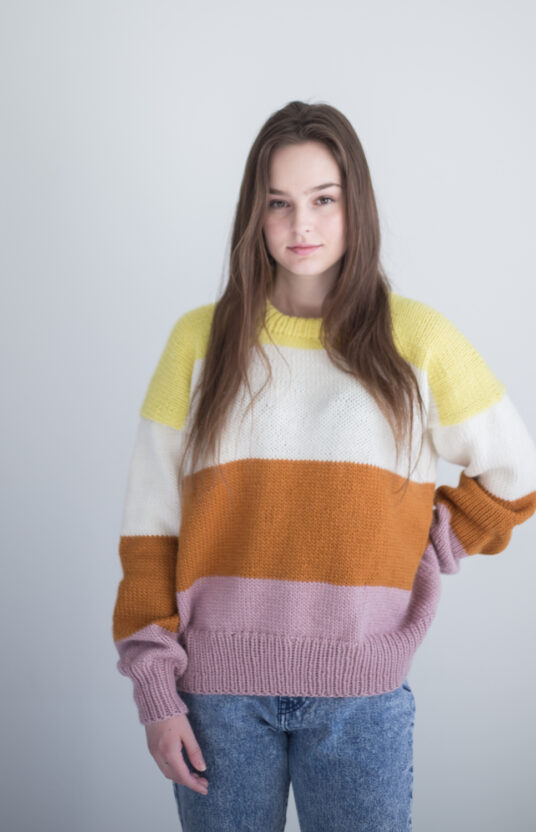womens multicolored sweater knitting pattern