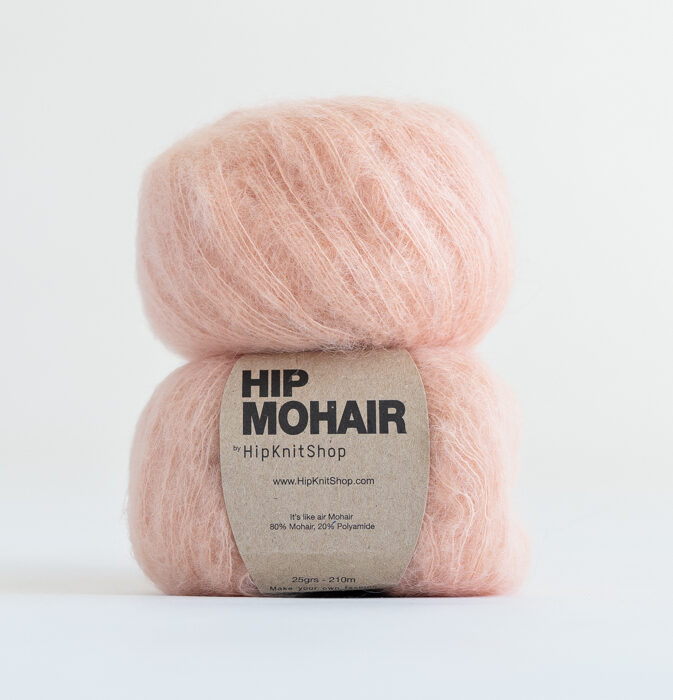 peach colored yarn mohair