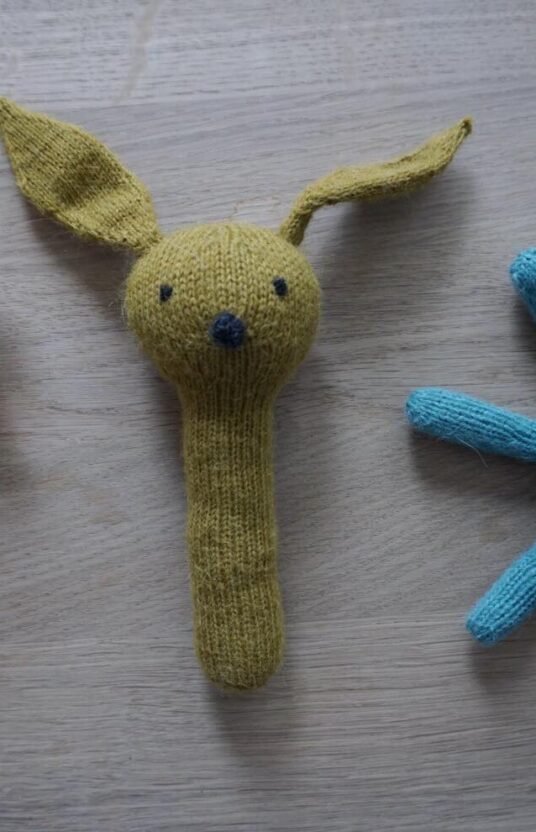 bunny knitting pattern baby rattle