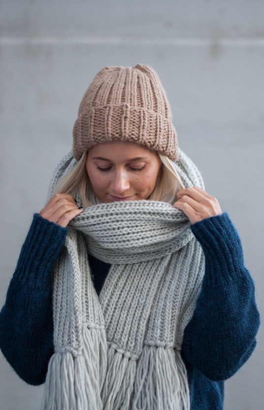 brioche stitch scarf knitting kit