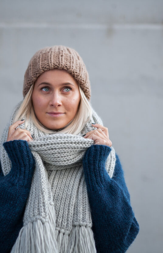 brioche stitch scarf knitting kit