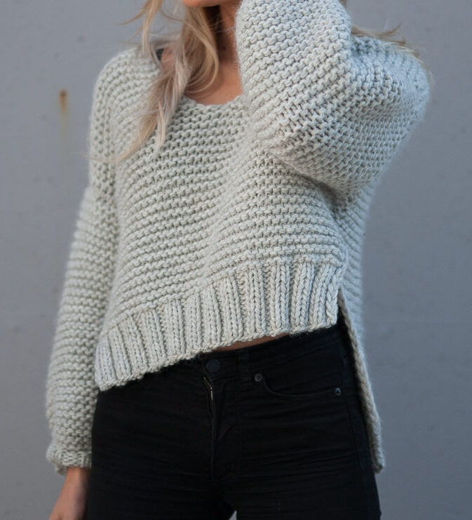 garter stitch women sweater