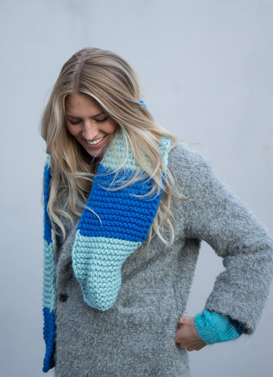 knitting pattern scarf with stripes