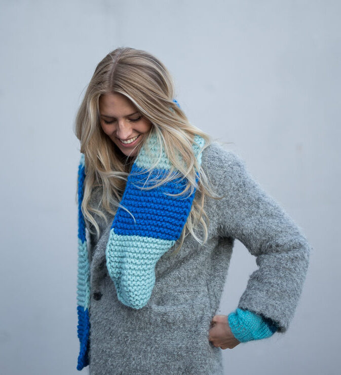 knitting pattern scarf with stripes