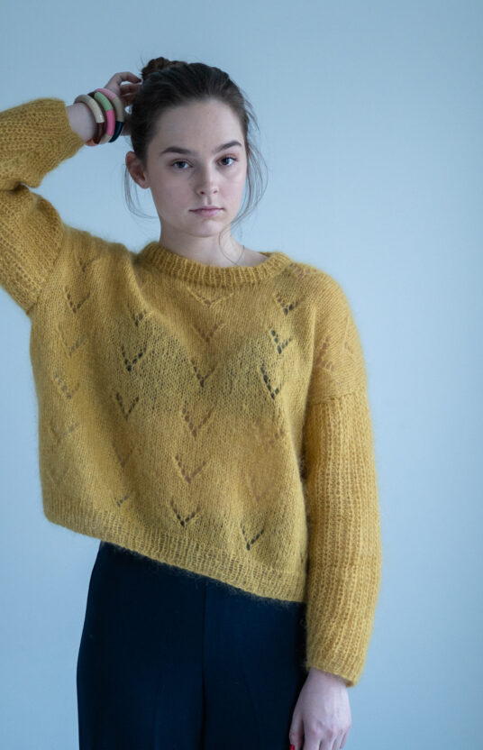 mohair sweater eyelet pattern