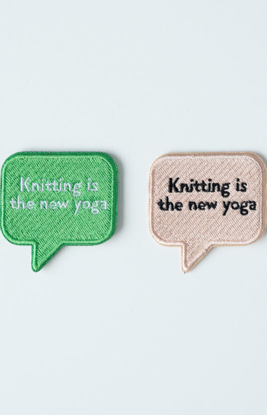 knitting is the new yoga patch