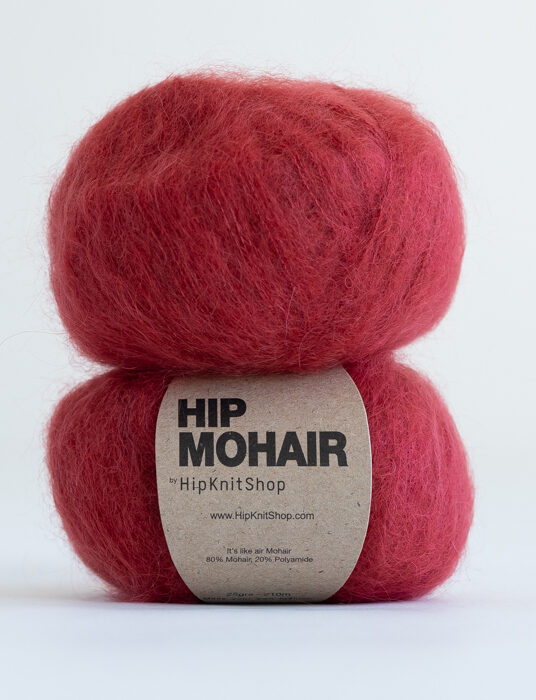 Red mohair yarn