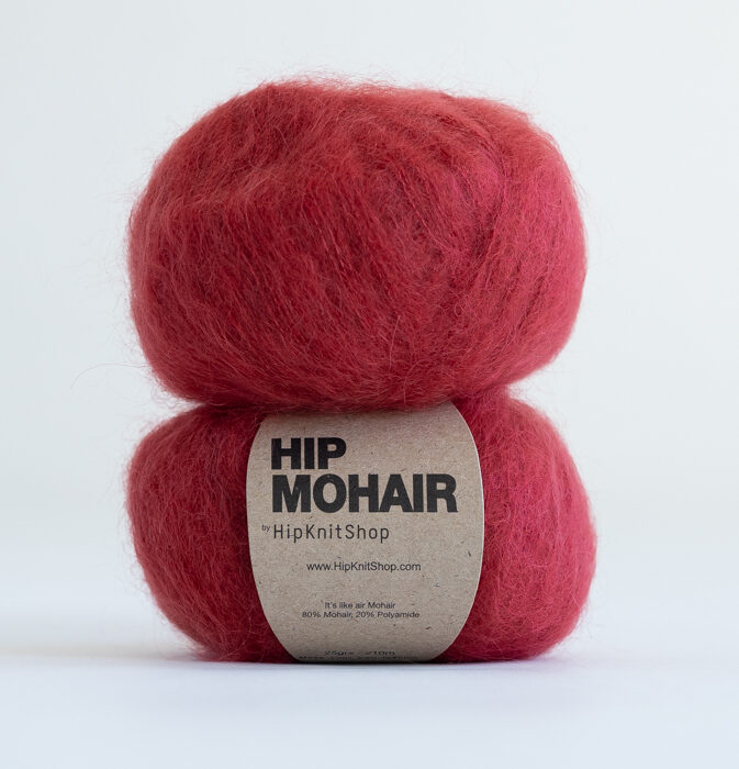 Red mohair yarn