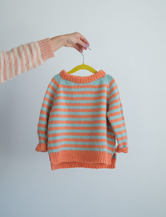 striped sweater kids knitting pattern
