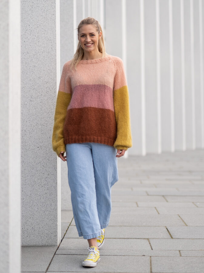 strikkeoppskrift genser dame kosegenser