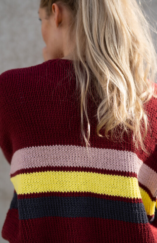 cotton sweater stripes knitting pattern