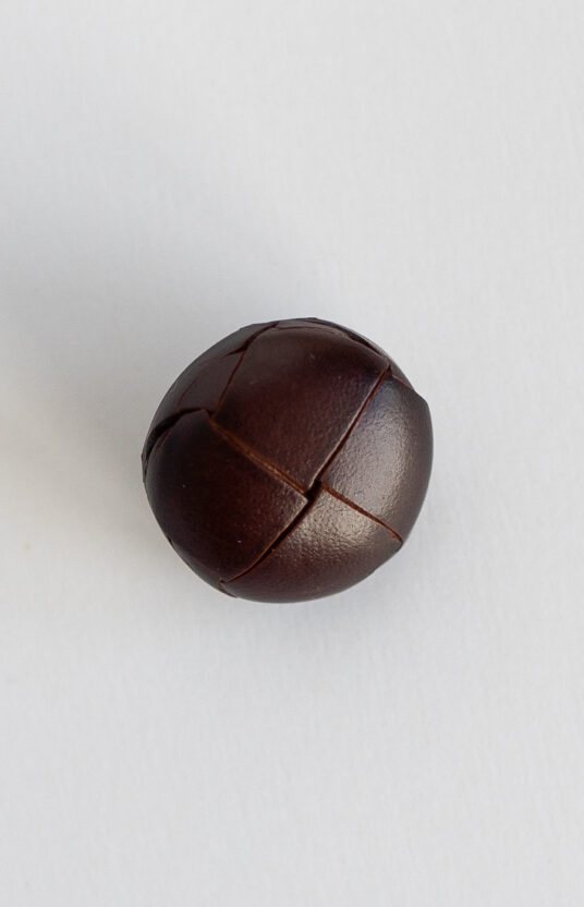 leather brown button shank