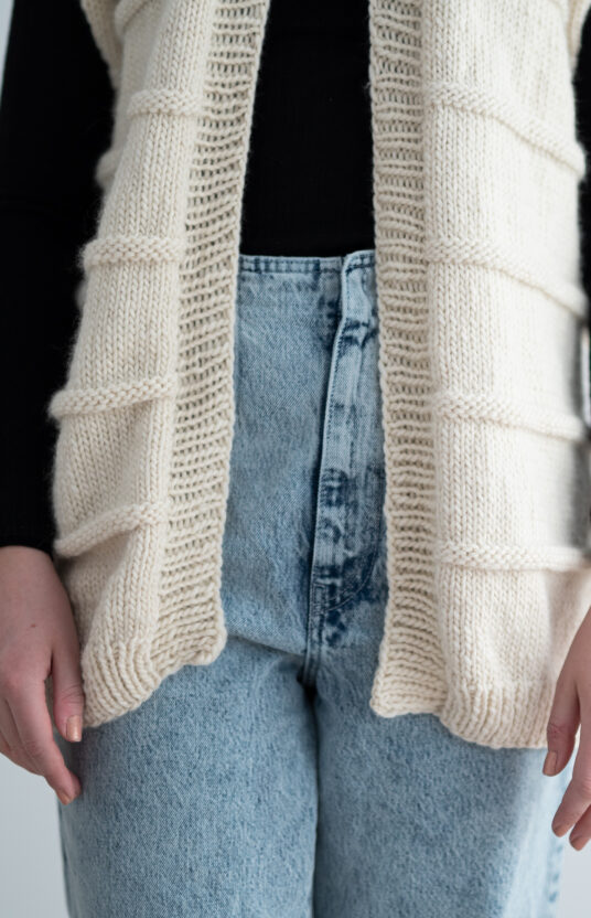strikket vest dame oppskrift