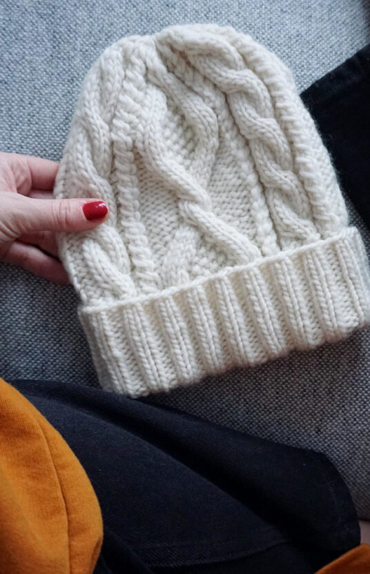 cable knit hat