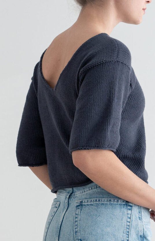 v back cotton sweater
