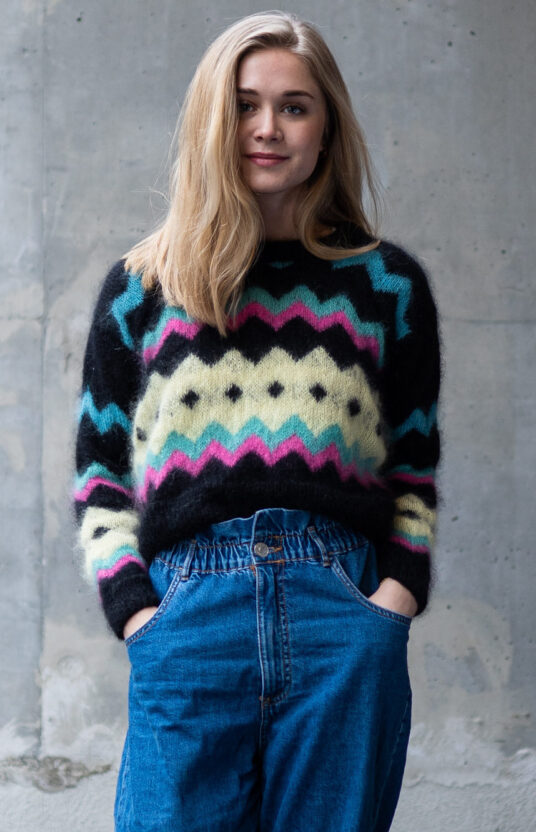 80 talls genser mohair strikkeoppskrift