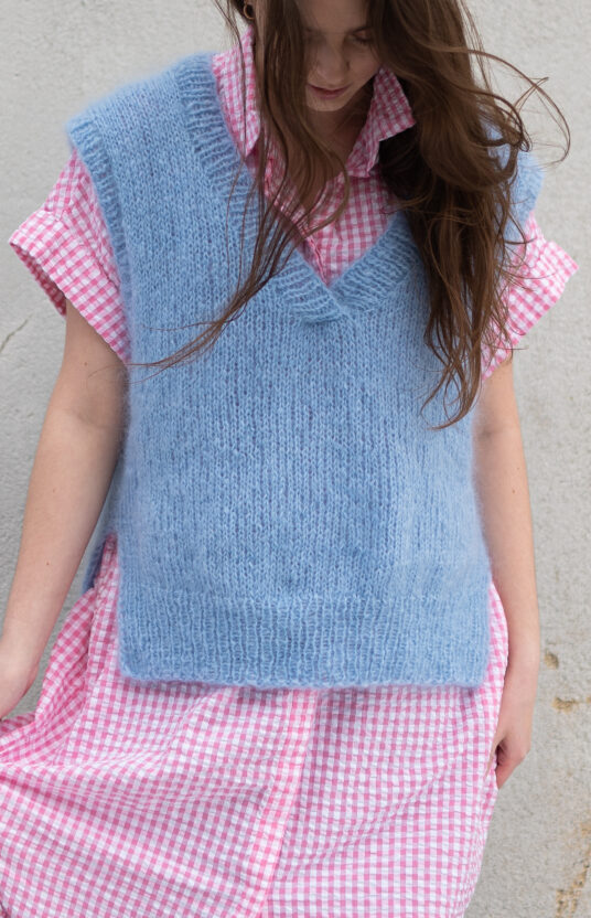 slipover oppskrift fluff v hals oversized