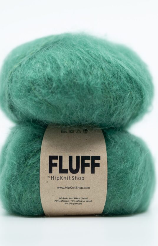 Green mohair yarn