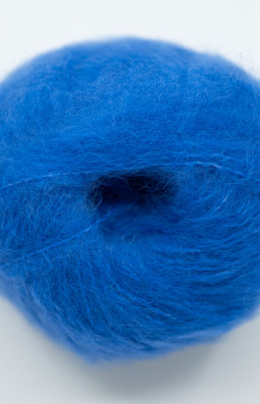 blue fluffy yarn