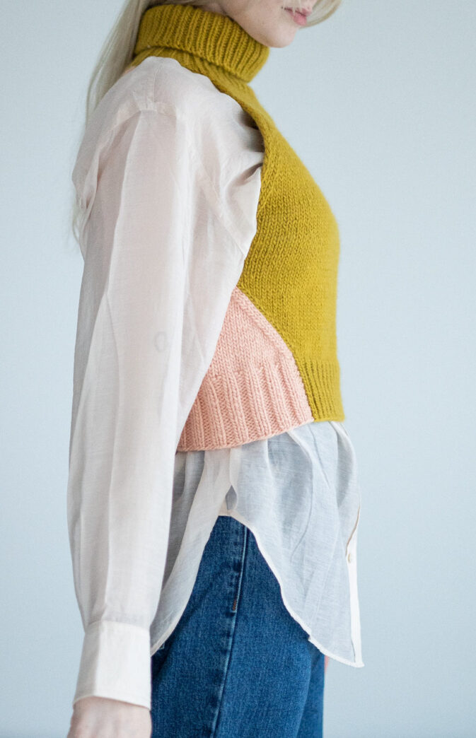 strikkeoppskrift enkel vest dame
