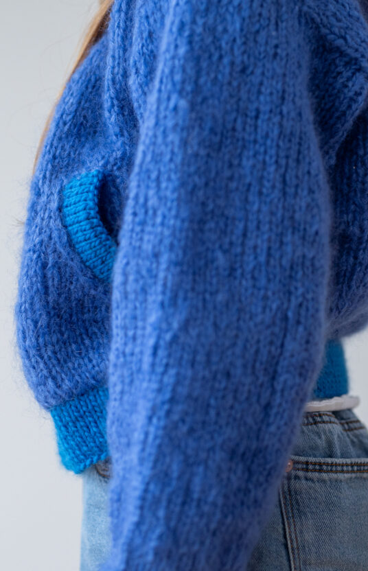 knitted jacket with pocket kids pattern