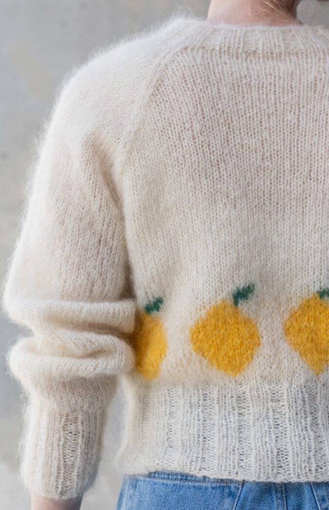 knitted cardigan lemon