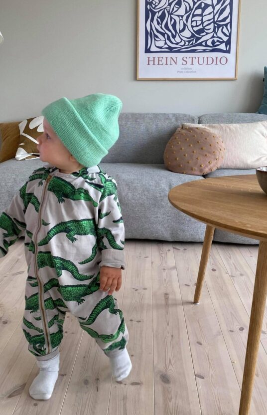strikkelue til barn oppskrift