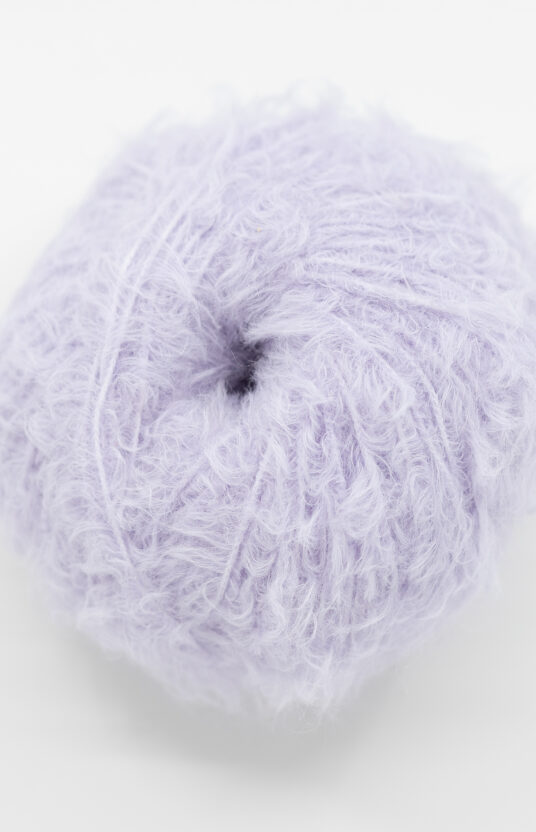 pastel lilac furry yarn