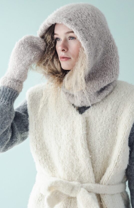 strikkeoppskrifter vinter dame hoodie