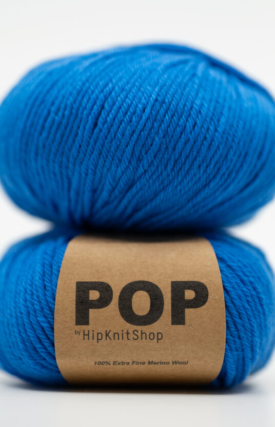garn nettbutikk knall blå pop merino