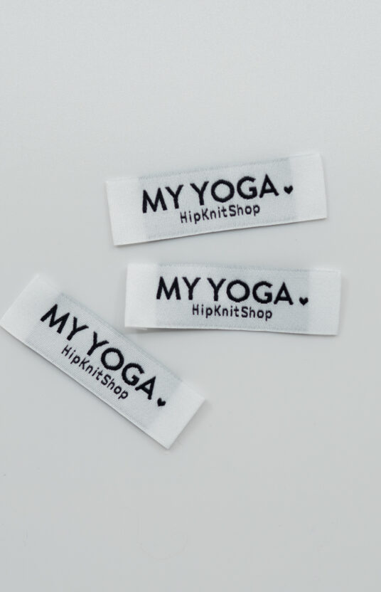 label strikk my yoga