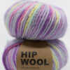 enhjørnings garn håndfarget garn lilla tykt kløfritt ull Hip wool unicorn garn nettside garn og strikk